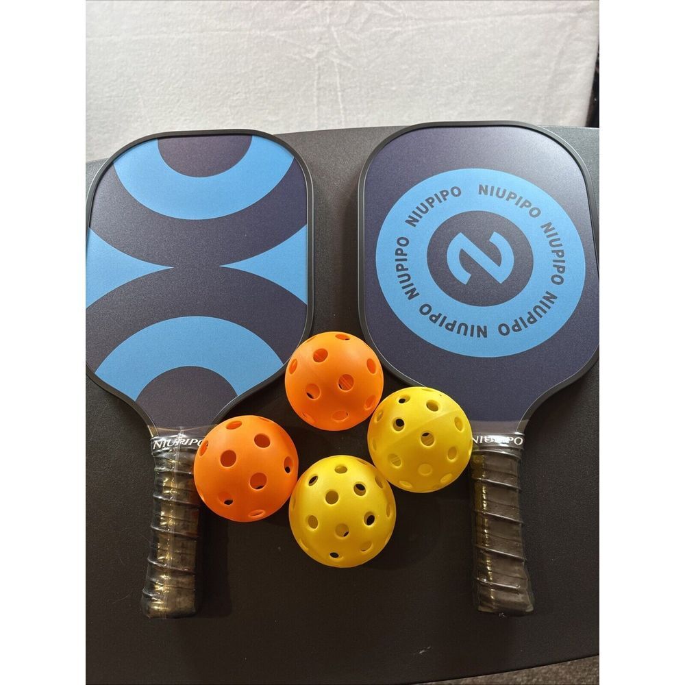 Niupipo MX-70 Pickleball 2-Paddle Set with Case and 4 Balls NEW